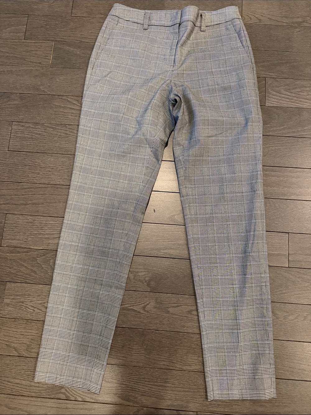 DKNY Light Gray Plaid Dress Pants